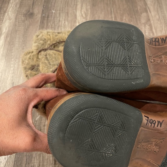 Dansko Fyodora Tribal Western Brown Suede Mid Calf Faux Fur Boots - Picture 12 of 12